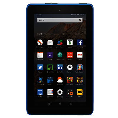 Amazon Fire 7 Tablet, Quad-core, Fire OS, 7, Wi-Fi, 8GB, Black Blue